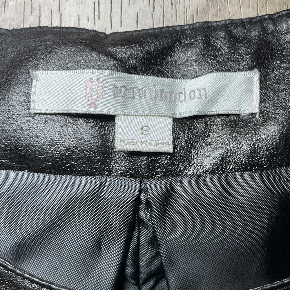 Erin London Faux Leather Jacket Metallic Bronze Black Size S Moto Going Out - Picture 3 of 3